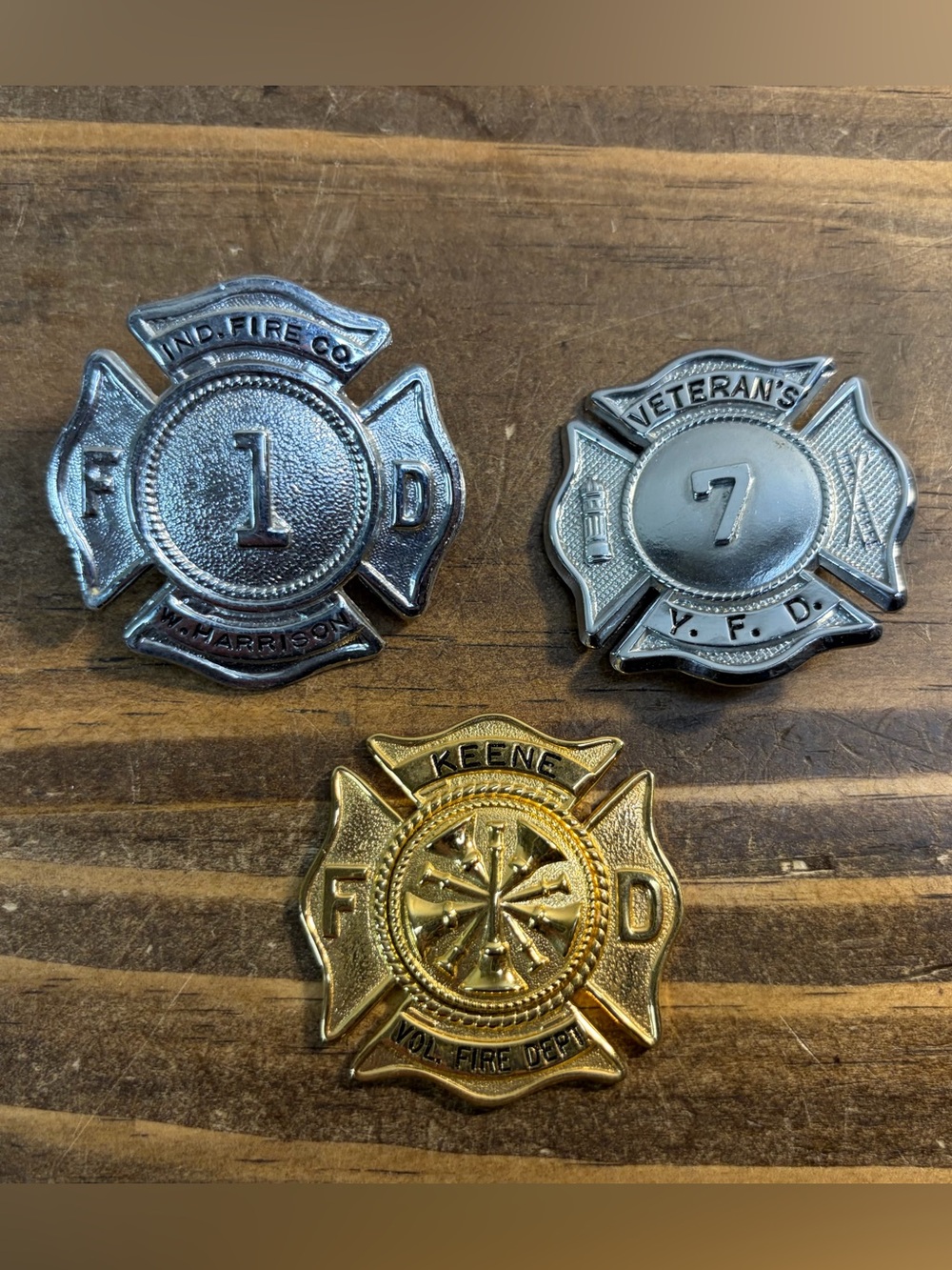 Vintage Obsolete Volunteer Fire Department Badges Pins Lot ~ RARE